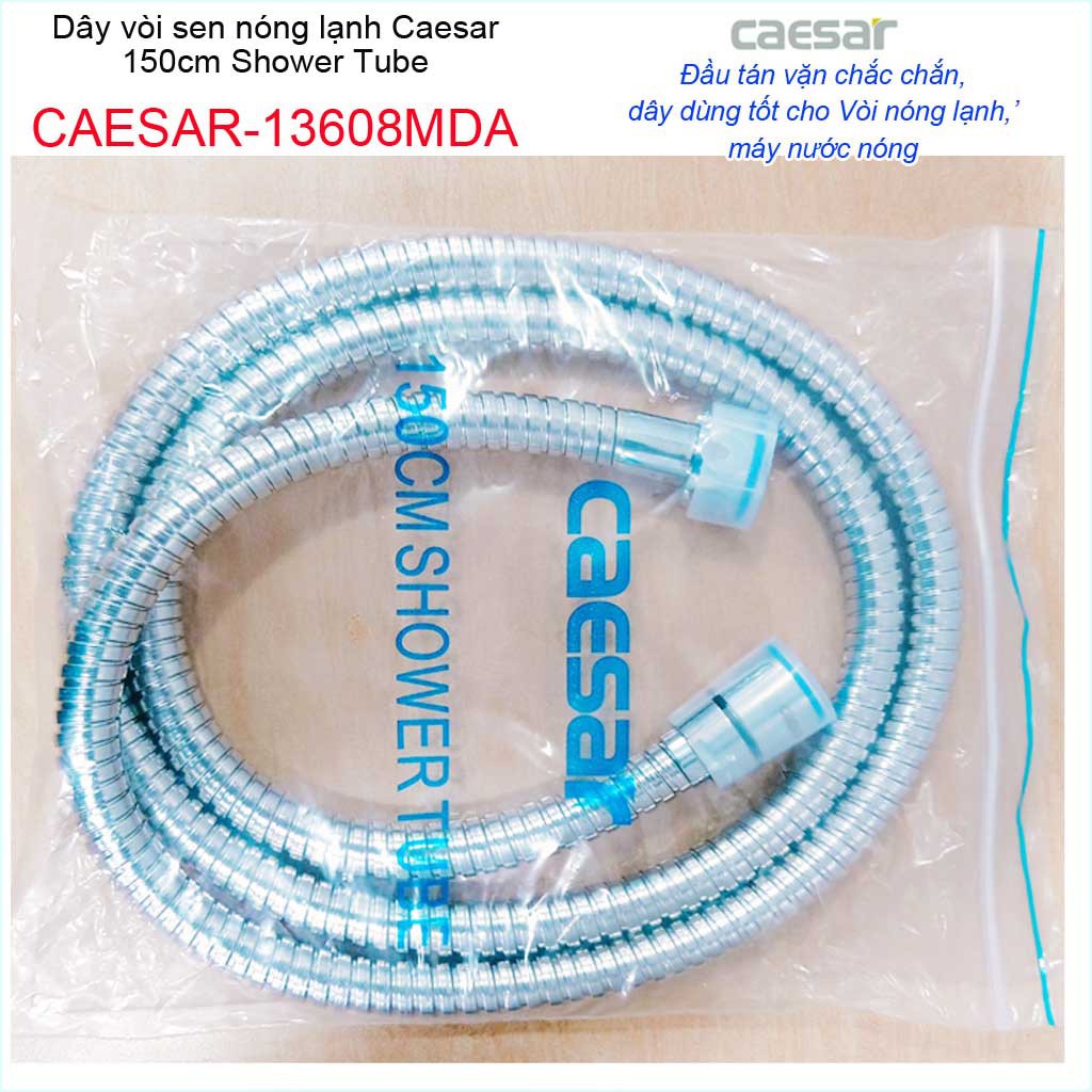 Dây sen Caesar 1.5m, dây vòi tắm hoa sen- dây vòi xịt vệ sinh 1.5m, dây sen chống xoắn Caesar 13608MDA