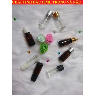 CHAI TINH DẦU 10ML THỦY TINH TRONG VÀ NÂU