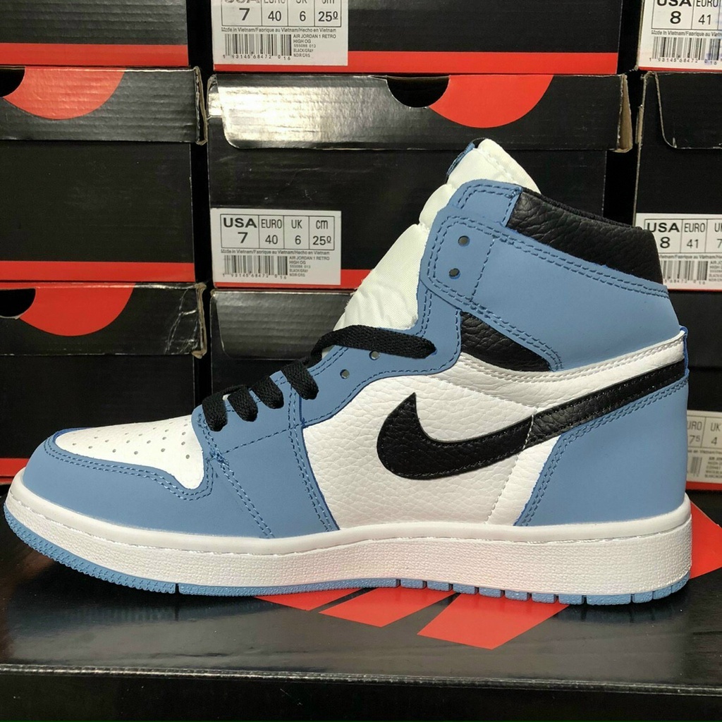 Giày Jordan 1 High University Blue [FULL BOX] Giày Thể Thao Jordan Xanh Móc Đen, Giày JD1 Cổ Cao Cao Nam Nữ Hot 2021 | BigBuy360 - bigbuy360.vn