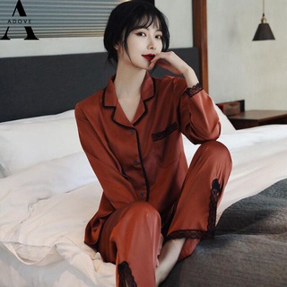 Đồ bộ nữ pijama đồ ngủ nữ dài tay lụa cao cấp