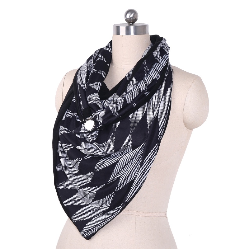 Khăn Choàng Dày Dặn Mềm Mại In Họa Tiết Hoa / Lông Vũ Phối Nút Kẹp Kiểu Vintage Thời Trang Mùa Đông