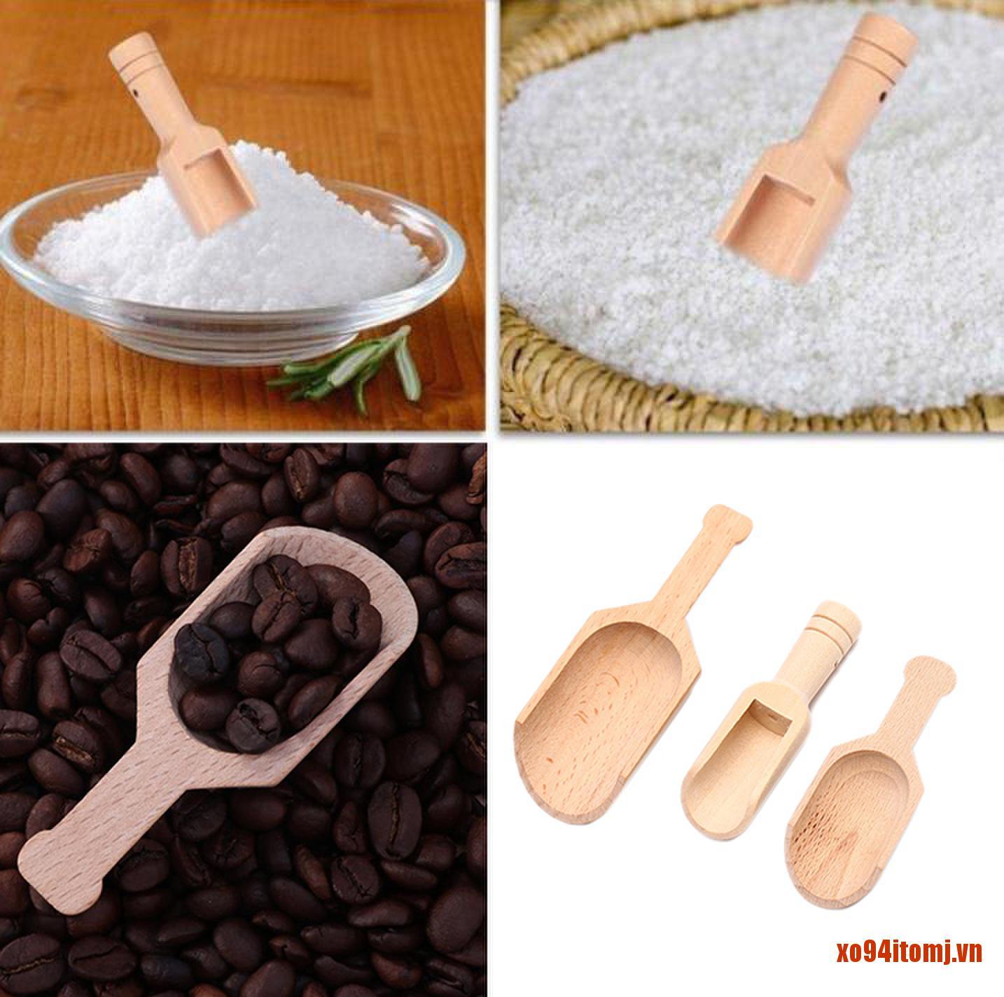 TOMJ 1Pcs Wooden Mini Tea Coffee Scoops Seasoning Candy Spices Bath Salt Spoons