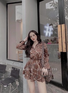 SET ÁO SƠMI + QUẦN SHORT LỤA LV