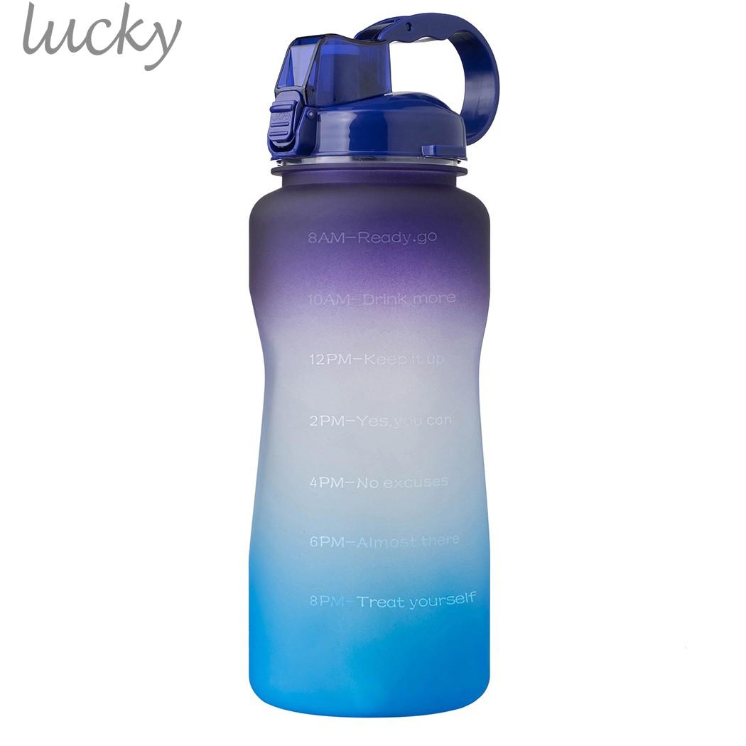 【LUCKY】Water Bottle Flip-top Motivational Time Stamp Outdoor Straw-leak-proof