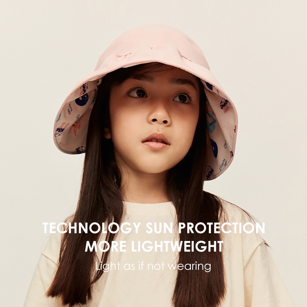 Mũ che nắng Ohsunny UPF50+ hai mặt chống tia cực tím họa tiết hoạt hình cho bé