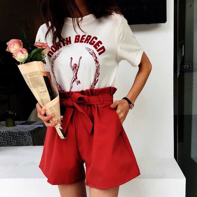 Quần short dây thắt lưng full màu siêu xinh