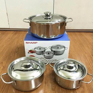 Bộ nồi inox 3 nồi Shap