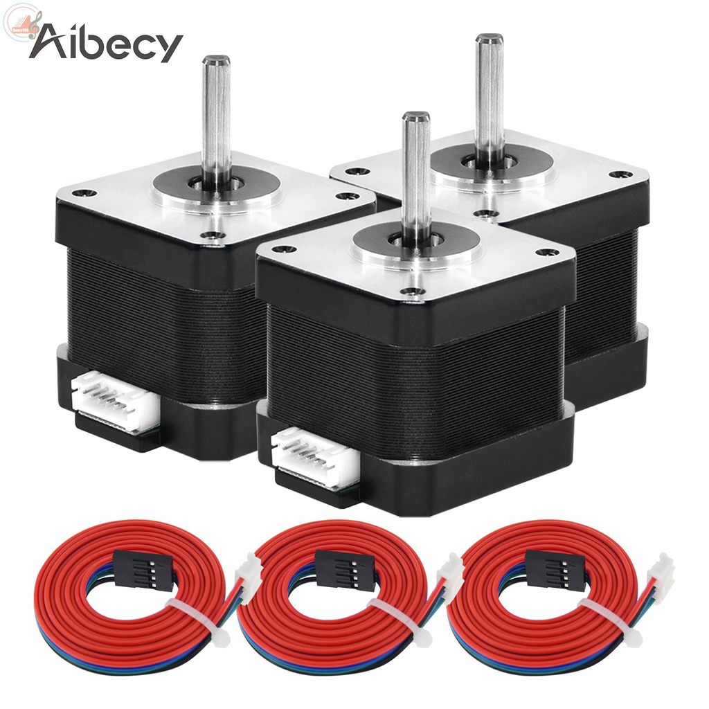 Aibecy 42 Stepper Motor 2 Phase 1.8 Degree Step Angle 1.5A 17HS4401S Stepping Motor with 1m Cable for 3D Printer and CNC