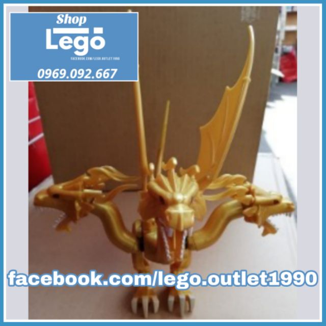 [26 cm] Xếp hình King Ghidorah, quái vật ngoài không gian Godzilla: King Of The Monsters Lego Minifigures PRCK GXL050