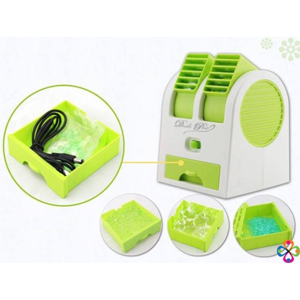 Quạt đá mini hơi nước để bàn 2 cửa