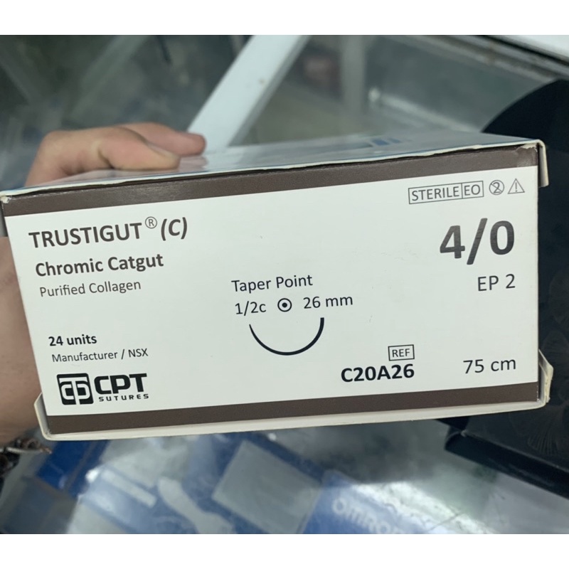 Chỉ phẫu thuật Tự Tiêu CPT TRUSTIGUT 1/0 2/0 3/0 4/0 5/0 6/0  - Dùng Cấy Chỉ Tự Tiêu sau 2-3 tuần