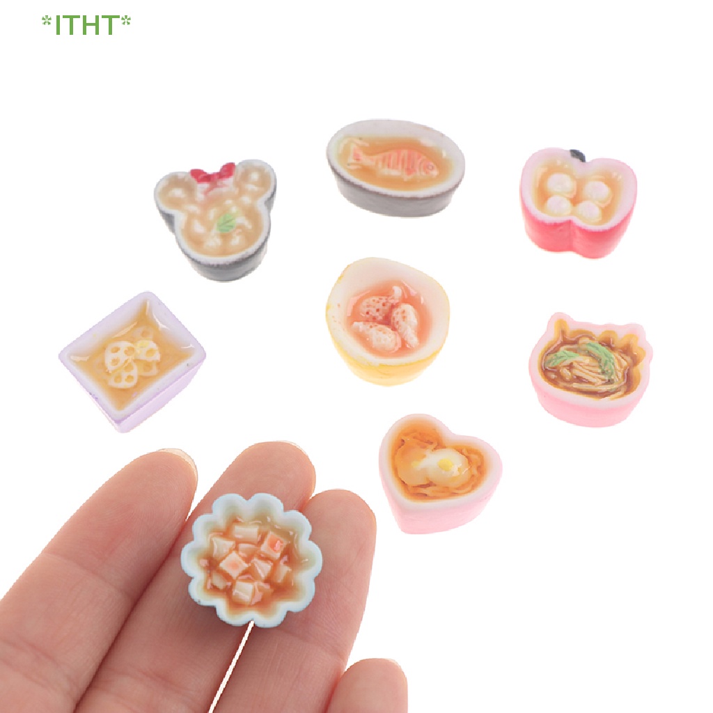 Bộ 2 Mô Hình Thức Ăn Mini Bằng Nhựa Resin Trang Trí Nhà Búp Bê Mới