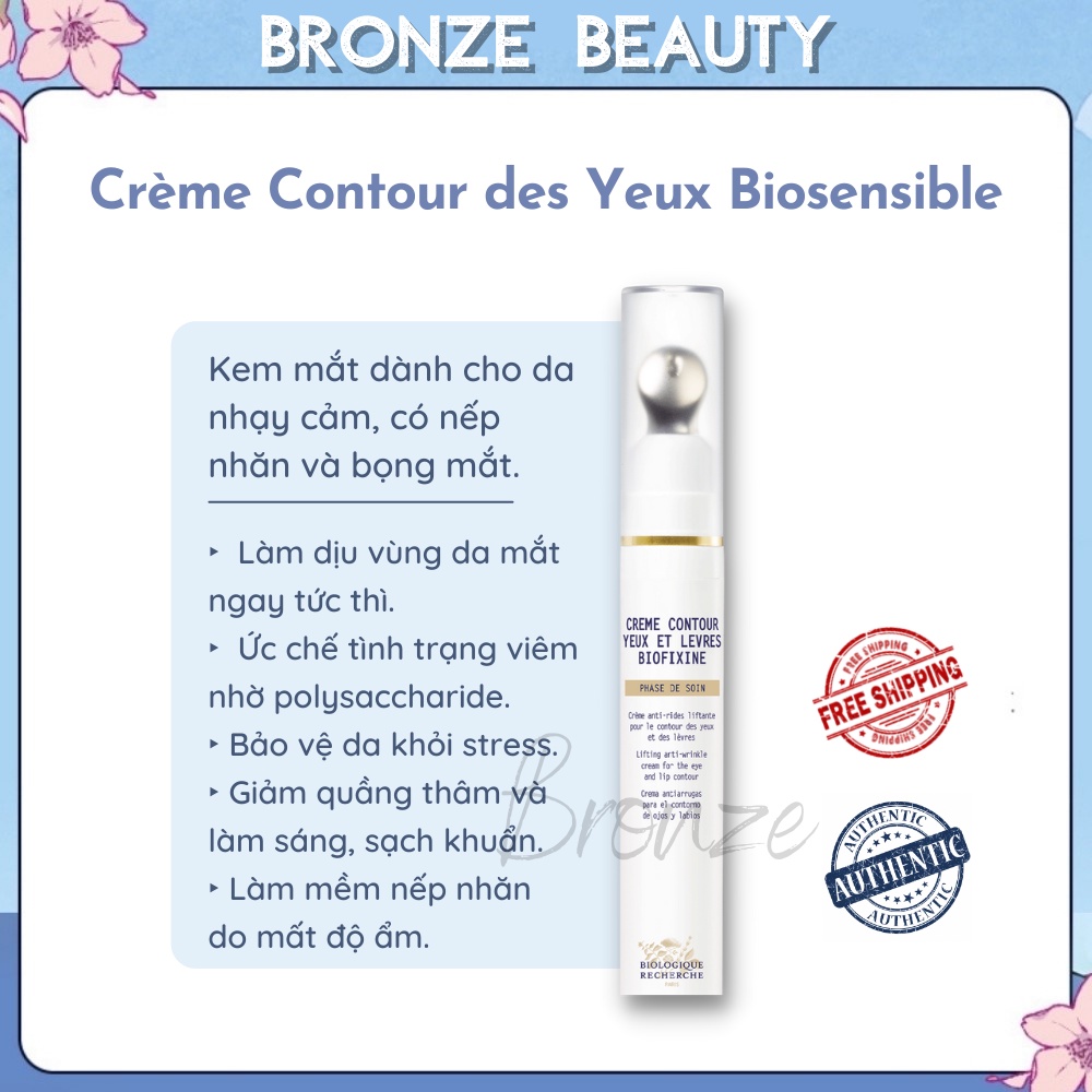 Kem mắt và môi Creme Contour des Yeux et Levres Biofixine 15ml chống nếp nhăn và rãnh gấp - K63_15