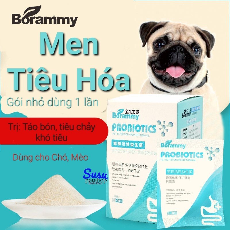 Men Tiêu Hóa PROBIOTIC cho Chó Mèo tốt tiêu hóa- hãng Borammy (túi 5g)