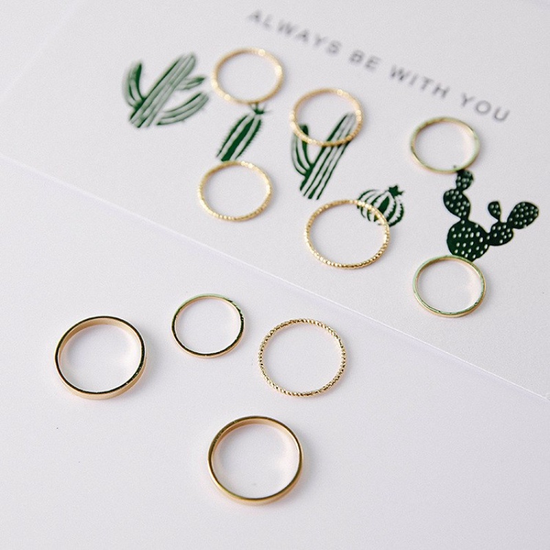 bộ 10 chiếc nhẫn đơn giản bộ nhẫn hàn quốc