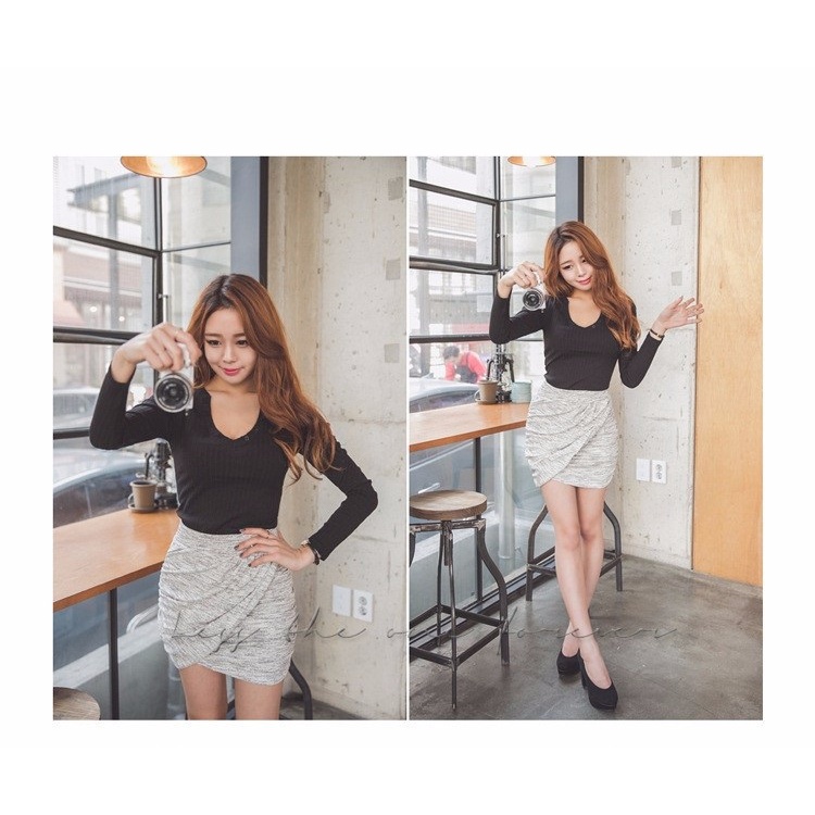 M15138 Áo len nữ ôm body dài tay hàng nhập