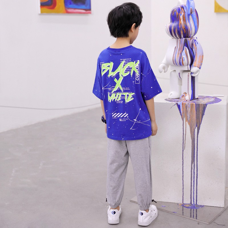 [35Kg - 75Kg] Áo Thun Áo Phông Nam Ngắn Tay Không Cổ Vải Cotton Hàng Quảng Châu Co Giãn 4 Chiều Màu Xanh | BigBuy360 - bigbuy360.vn