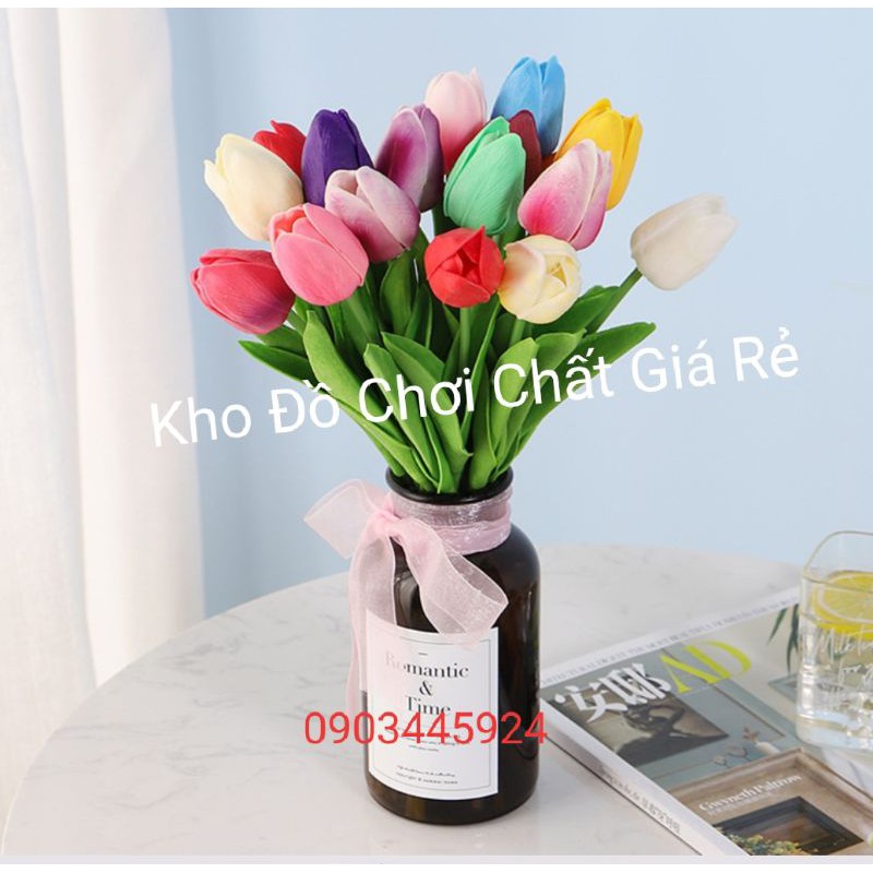 Hoa Tuylip Casu Cao Cấp dài 35cm-Hoa Giả