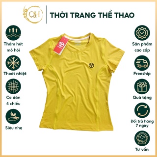 Áo thun nữ, áo thể thao nữ, kiểu dáng áo tập gym trơn,chất liệu thun lạnh thoáng mát, co giãn 4 chiều, size M L XL 2XL