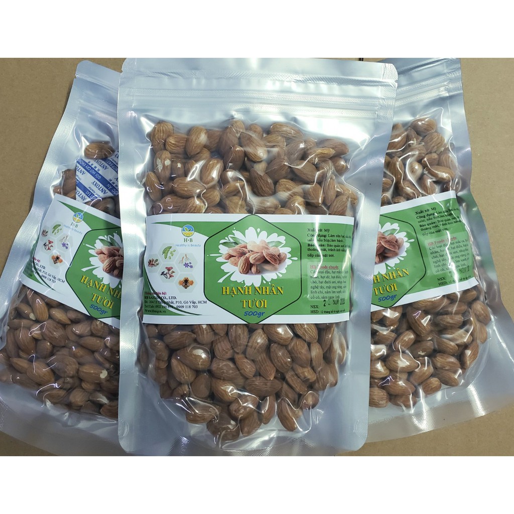 Nhân Hạnh Nhân Tươi 500g - Nhập khẩu Mỹ