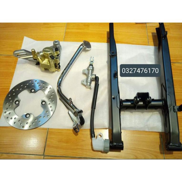 Full bộ càng gắp heo thắng đĩa sau xe exciter 135, 5 số zin yamaha