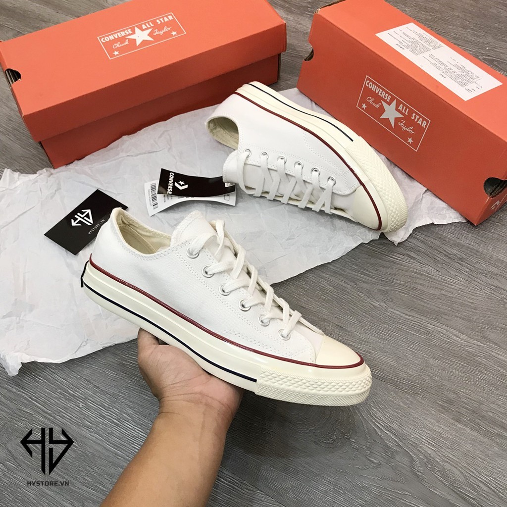 Giày thể thao nam nữ sneaker cv 1970s trắng thấp lót xanh mũi bóng