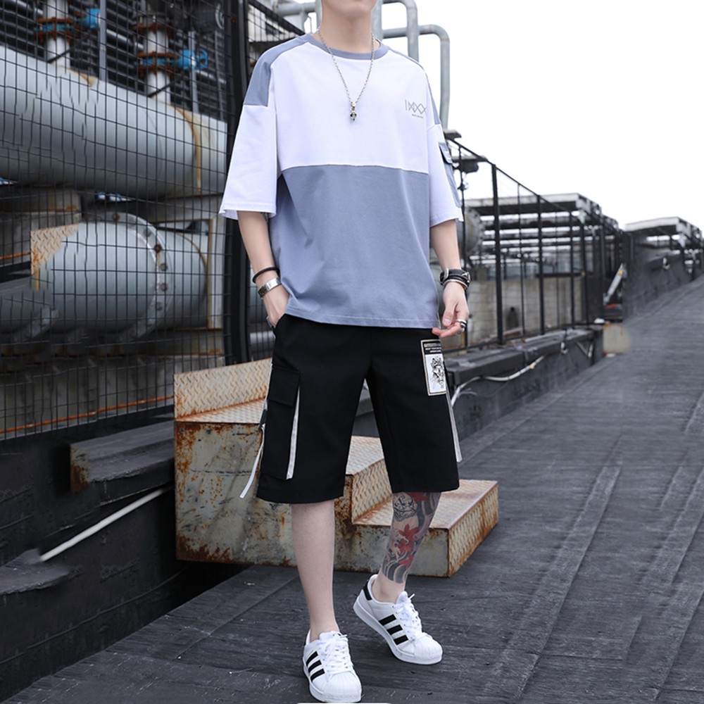 Bộ Quần Áo Thun Nam Thể Thao Ngắn Tay Cổ Tròn Phối Quần Short Túi Hộp Phối Dây MENFASHION1989 90000151 | BigBuy360 - bigbuy360.vn