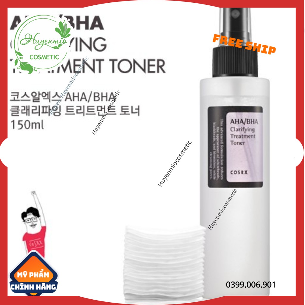 Nước cân bằng chứa AHA/BHA Clarifying Treatment Toner Cosrx -Huynmio