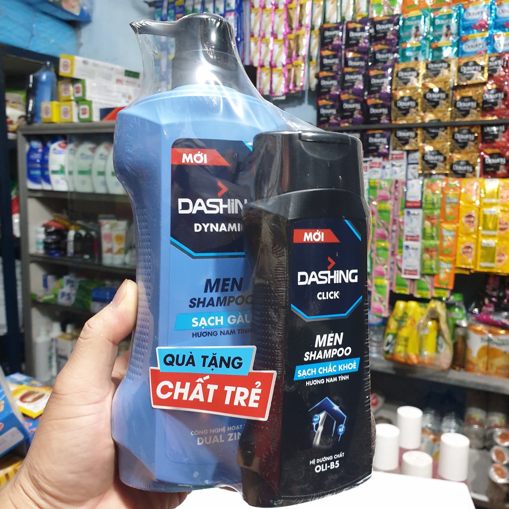 DẦU GỘI CAO CẤP DASHING CLICK SẠCH CHẮC KHỎE CHO NAM GIỚI 650G ( TẶNG QUÀ )