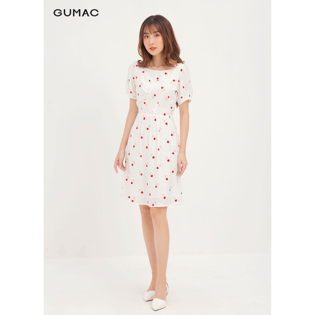 Đầm ôm nữ GUMAC họa tiết hoa basic, đủ màu đủ size DA12165 | BigBuy360 - bigbuy360.vn