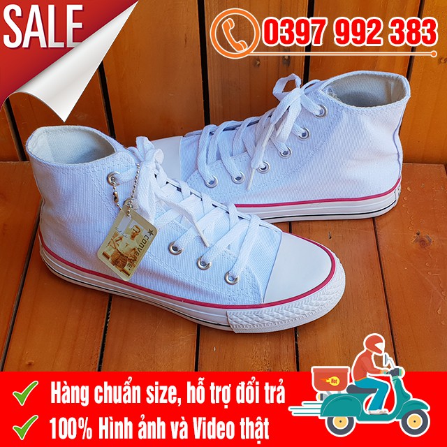 [MIỄN PHÍ SHIP] Giày Thể Thao CV Classic Trắng Cổ Cao Nam Nữ | BigBuy360 - bigbuy360.vn