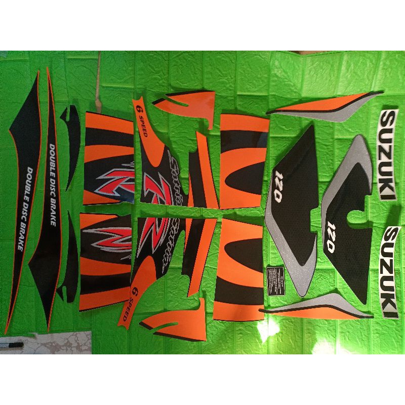 Bộ tem suzuki Satria 2000 màu cam đen nhập thái