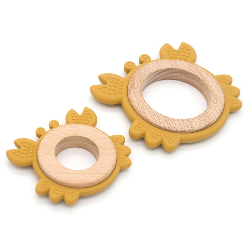 Đồ Chơi Ngậm Nướu Hình Con Cua Hoạt Hình Bằng Silicone Dành Cho Trẻ Em