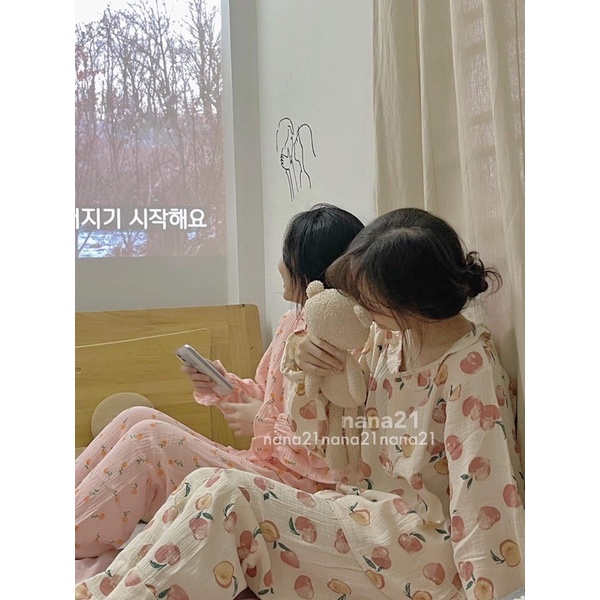 Set pyjama xô đũi dài tay