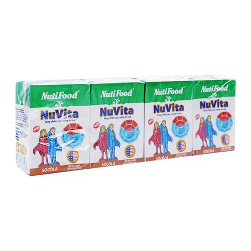 Combo 4 lốc Sữa Tiệt Trùng Nuvita Socola 4 X 110Ml.