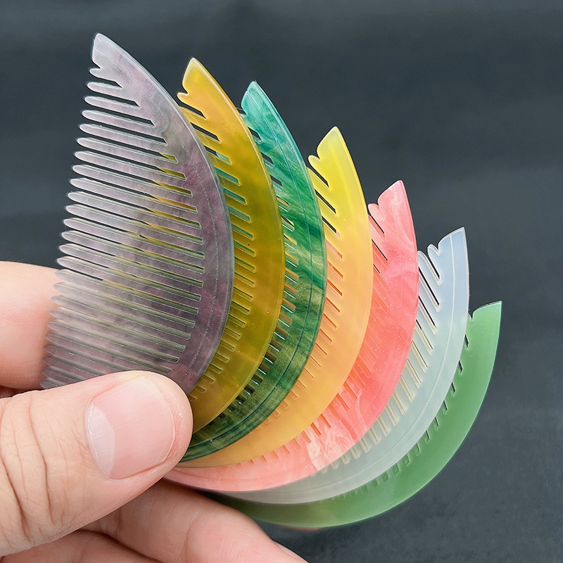 1 lược bán nguyệt resin 35*85mm nguyên liệu làm trâm làm trang sức cổ trang cosplay cổ phục việt phục