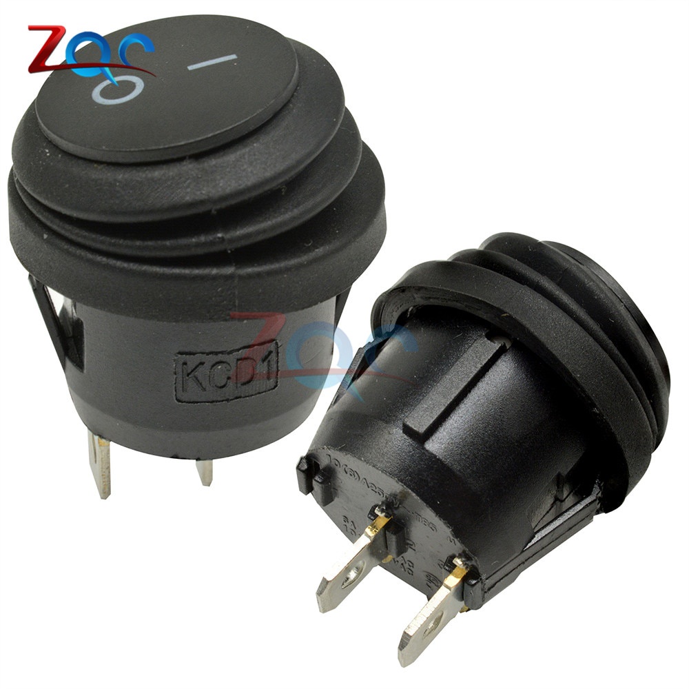 Công Tắc Bật/Tắt 20Mm On-OFF 6A/250V 3 Chân Chống Thấm Nước SPST LED KCD1