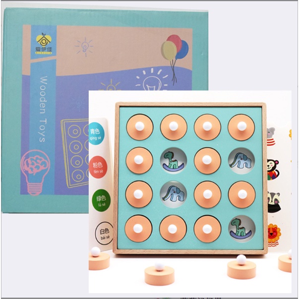 Đồ chơi bộ lật hình gỗ theo chủ đề tìm cặp hình giống nhau gồm 12 chủ đề giúp bé rèn luyện trí nhớ phát triển trí tuệ