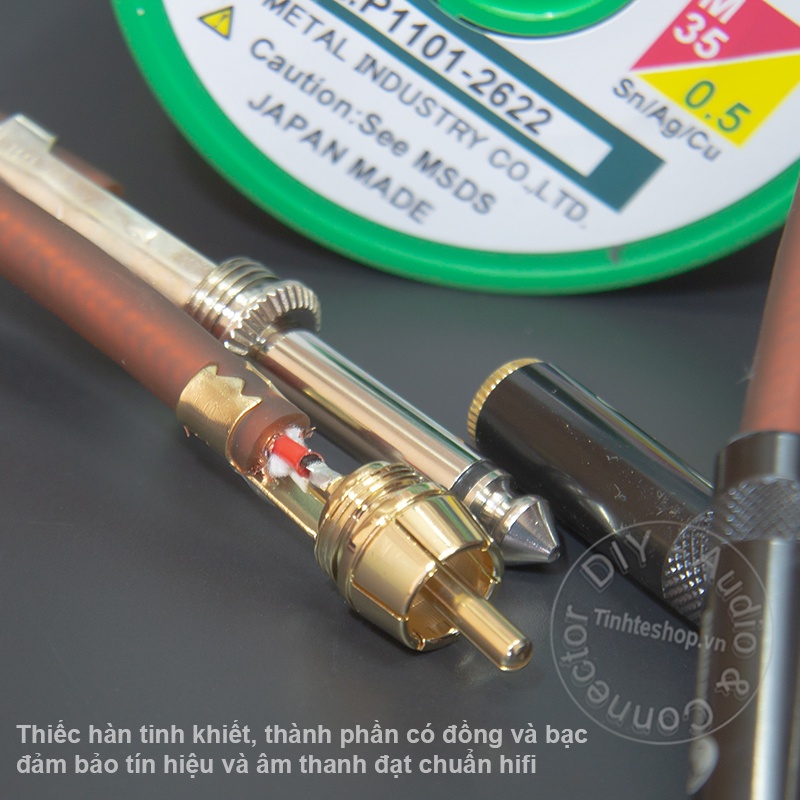 Dây chuyển Audio 6.35mm 6.5mm ra AV RCA cho Mix Sound card Loa Âm ly 0.5M đến 5M