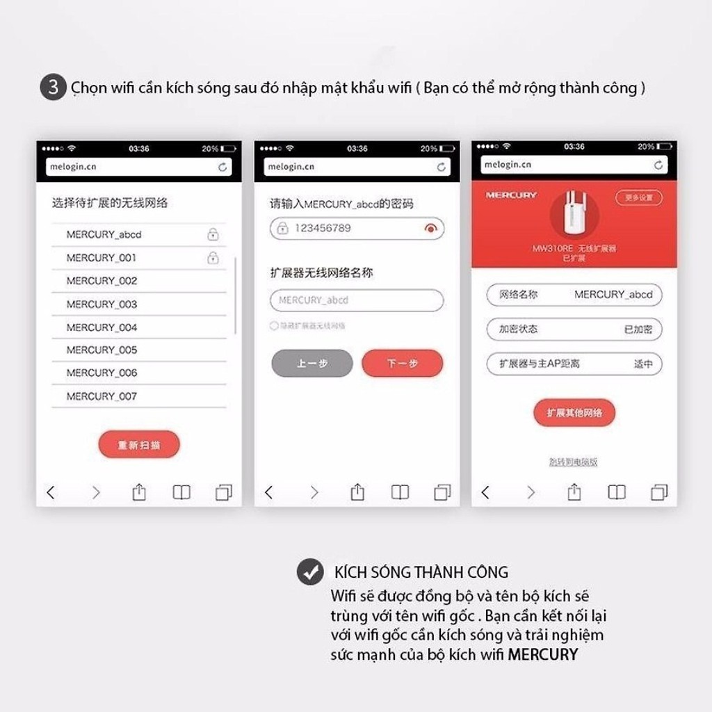 Bộ thiết bị kích sóng wifi 3 râu MERCURY - Hàng Chính Hãng | BigBuy360 - bigbuy360.vn