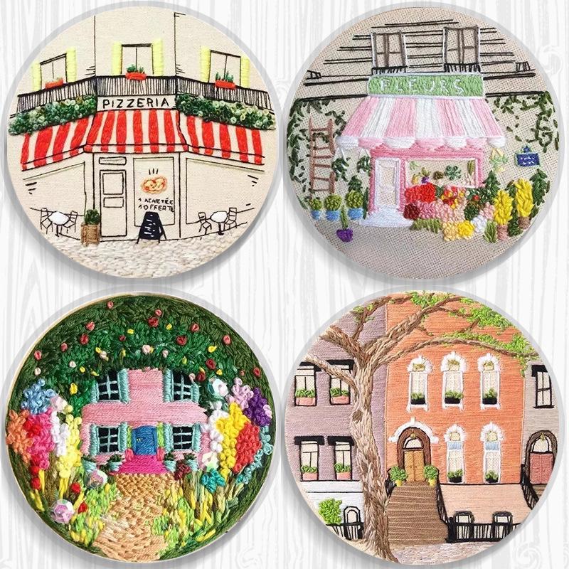 Embroidery diy handmade material package 3d European embroidery novice primary ribbon embroidery simple three-dimensional embroidery