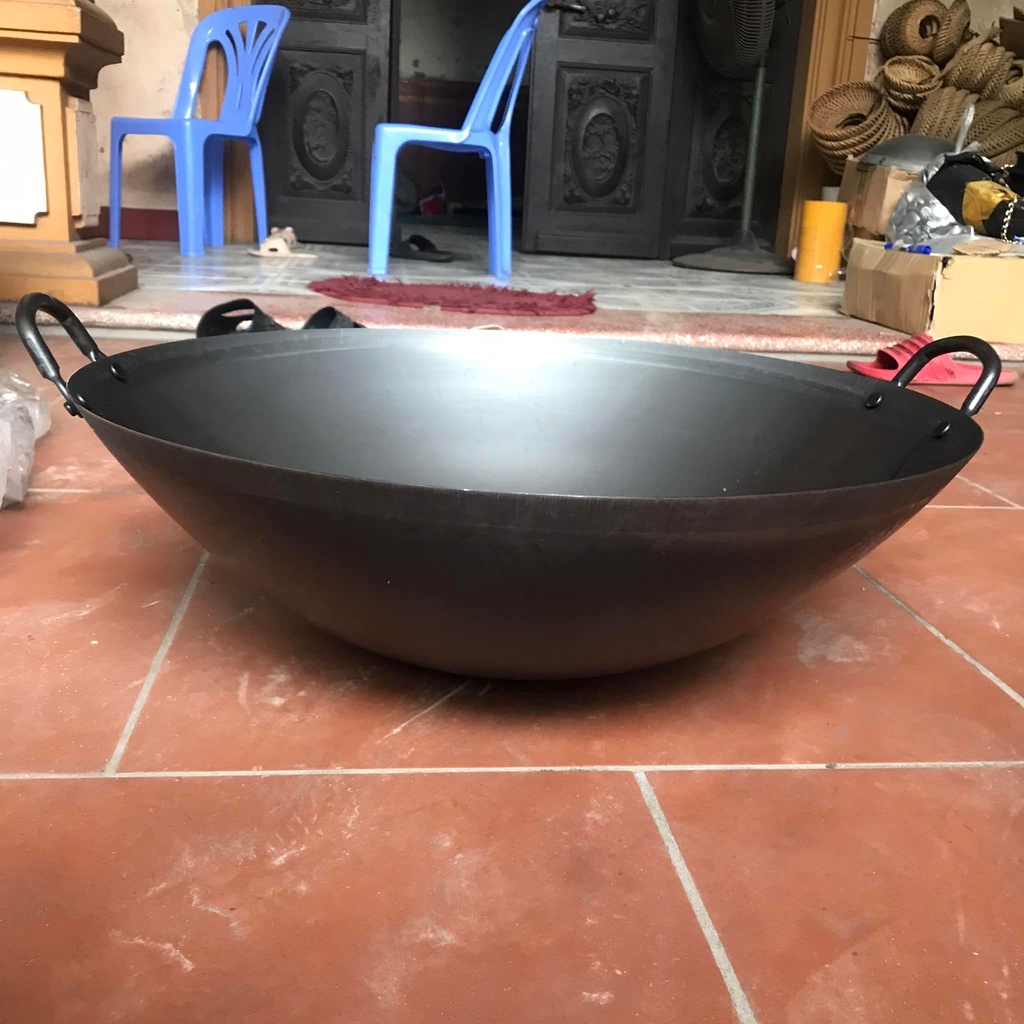 Chảo Thép Cacbon Chống Dính Kiểu Dáng Sâu Lòng 2 quai xách