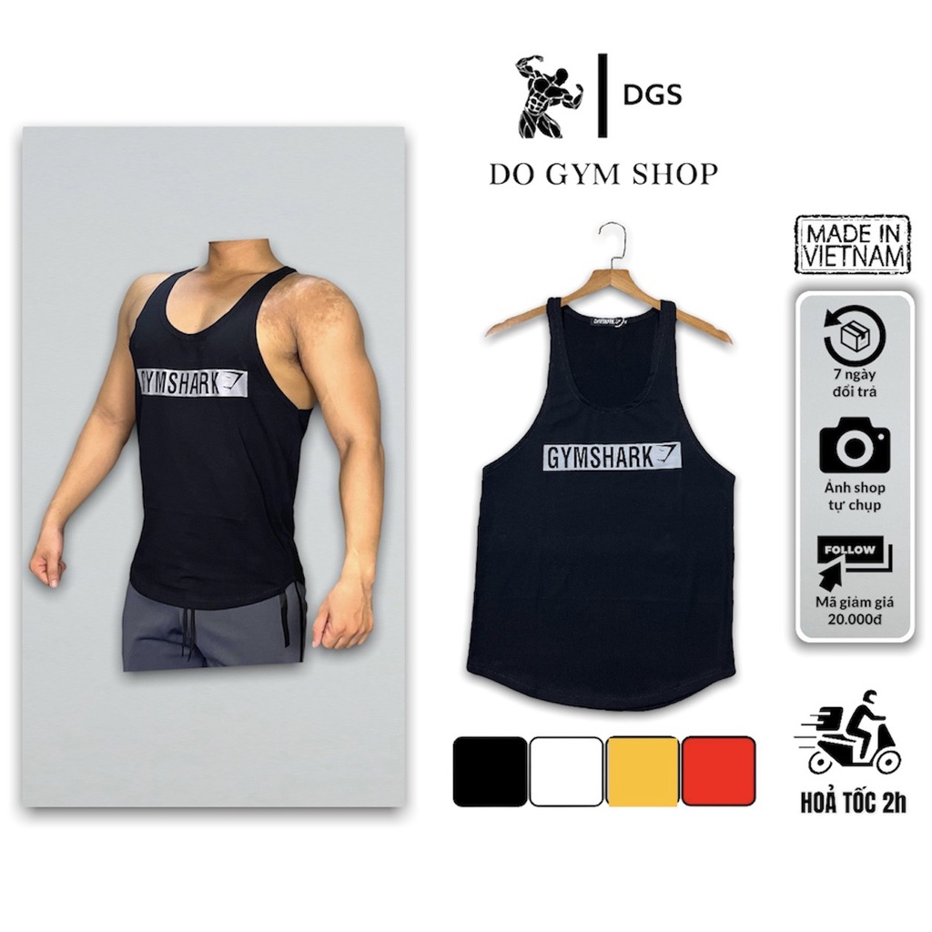 Áo 3 lỗ nam tập gym DO GYM SHOP form body đẹp, thun cotton thoáng mát