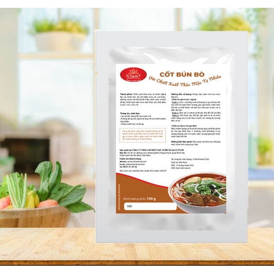 Gia vị nấu bún bò huế nêm sẵn Titom gói 100g dùng nấu nước lèo bún bò