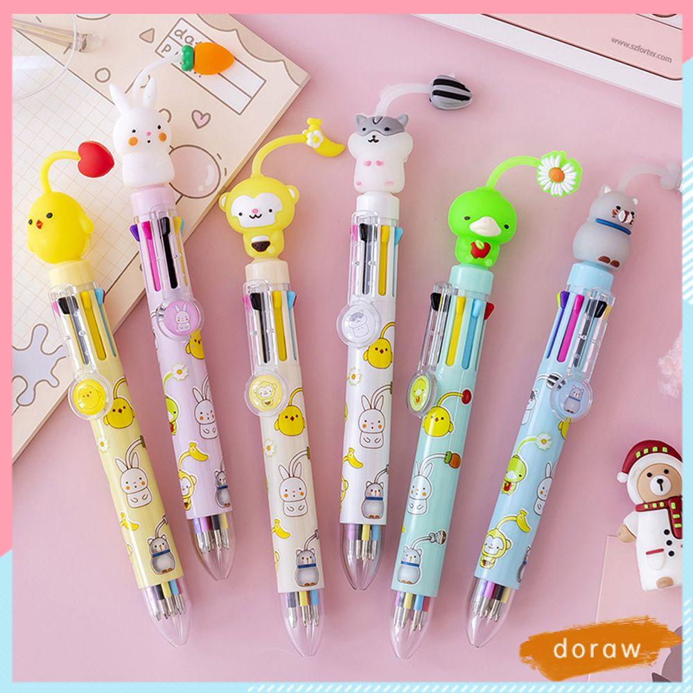 Bút Bi 8 Màu Sắc Họa Tiết Động Vật Kèm Mặt Dây Chuyền