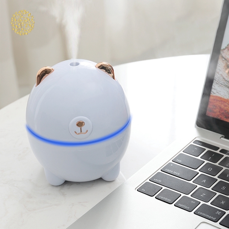 Máy phun sương tạo độ ẩm hình chú gấu xinh xắn thiết kế sạc USB