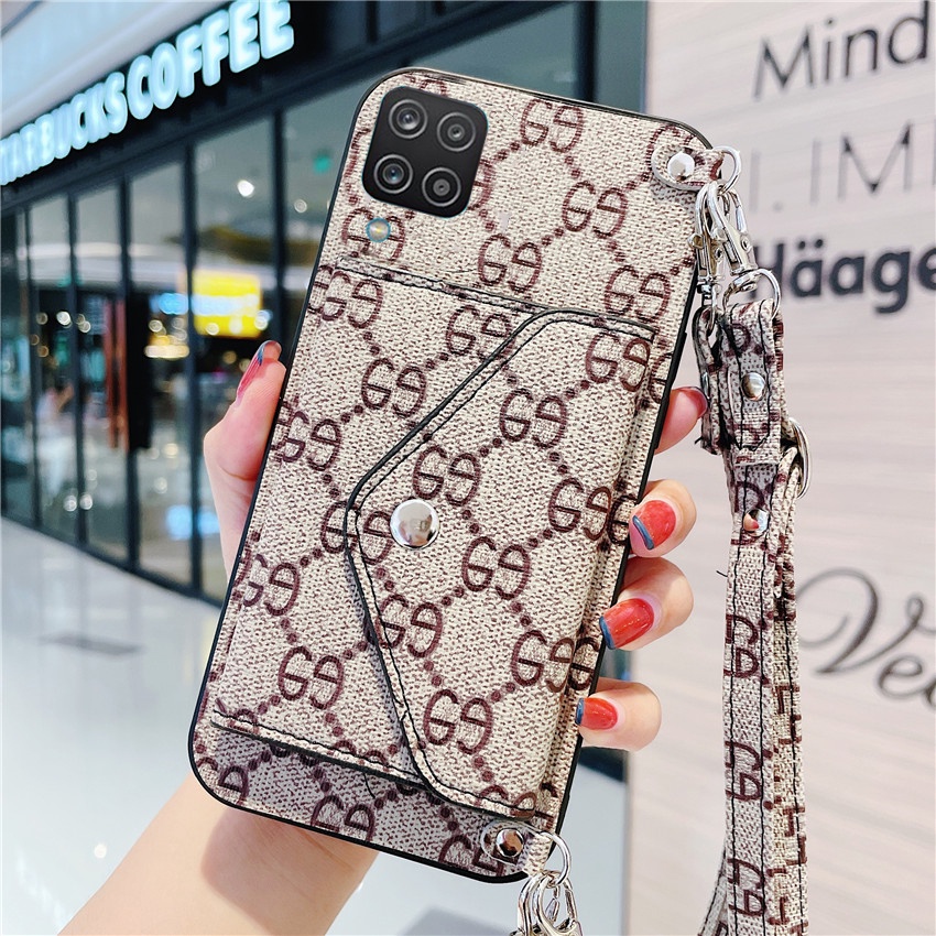 Ốp Điện Thoại Da Kèm Ngăn Đựng Thẻ & Dây Đeo Chéo Cho iPhone 11 12 13 14 Pro 6 6s 7 8 Plus X XR XS Max SE 2020