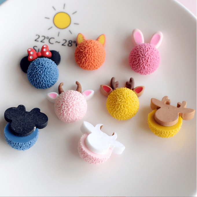 Sticker jibbitz đầu thú bông gắn dép sục Crocs