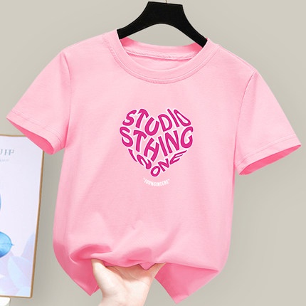 áo bé gái Áo Thun Tay Ngắn Chất Liệu Cotton Thiết Kế Đơn Giản Thời Trang Mùa Hè Cho Bé Gái