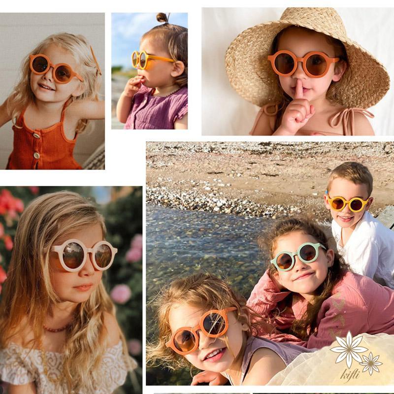 Kính Mát Gọng Tròn Chống Tia UV Dễ Thương Dành Cho Bé